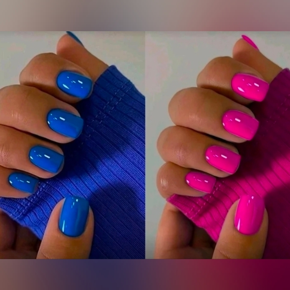 Blue & Pink Press On Nails.
